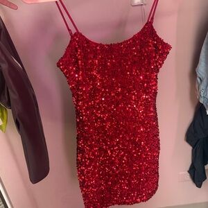 Sparkling Red Sequin Dress